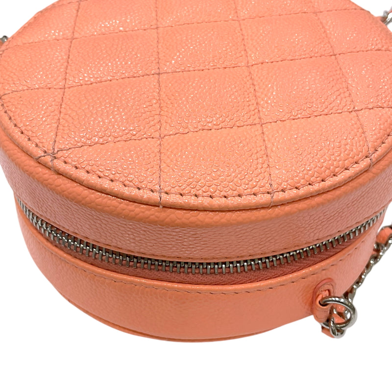 シャネル CHANEL マトラッセ チェーンショルダーバッグ AP0245 30番台 サーモンピンク シルバー金具 キャビアスキン レディース ショルダーバッグ