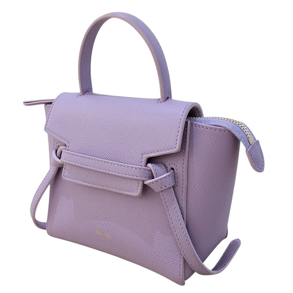 セリーヌ CELINE ピコ　ベルトバッグ 194263 ライラック/GD金具 ドラムドカーフ レディース ハンドバッグ