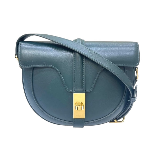 セリーヌ CELINE スモール ブザス 16 セーズ 188013 グリーン ボックスカーフ レディース ショルダーバッグ