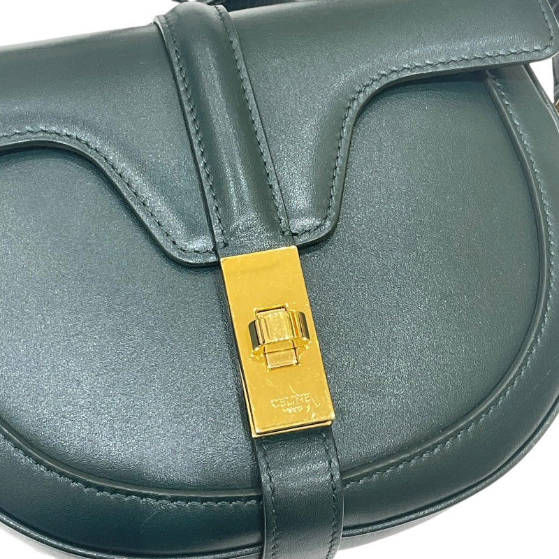 セリーヌ CELINE スモール ブザス 16 セーズ 188013 グリーン ボックスカーフ レディース ショルダーバッグ