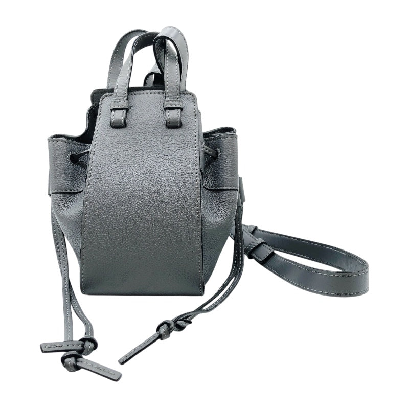 ロエベ LOEWE ハンモック ドローストリングミニ グレー カーフ レディース ショルダーバッグ