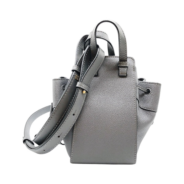 ロエベ LOEWE ハンモック ドローストリングミニ グレー カーフ レディース ショルダーバッグ