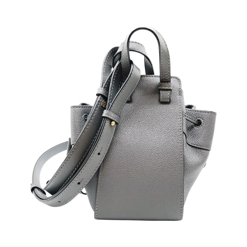 ロエベ LOEWE ハンモック ドローストリングミニ グレー カーフ レディース ショルダーバッグ