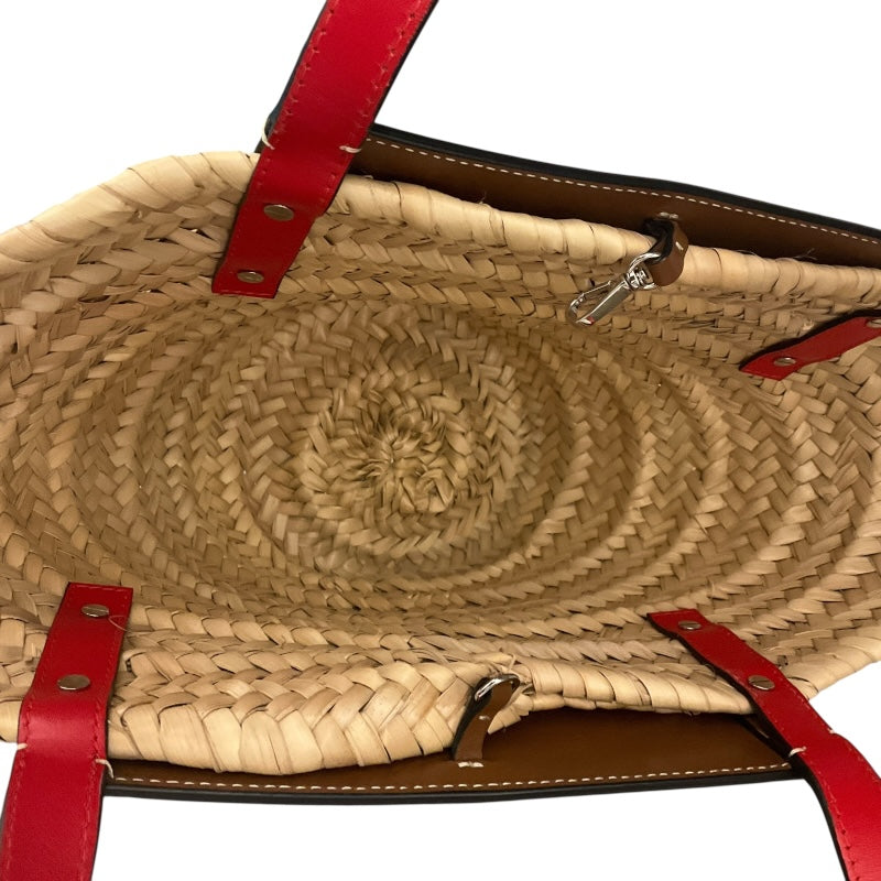 クリスチャン・ルブタン Christian louboutin ルビショア　スモール ブラウン ラフィア・レザー レディース トートバッグ