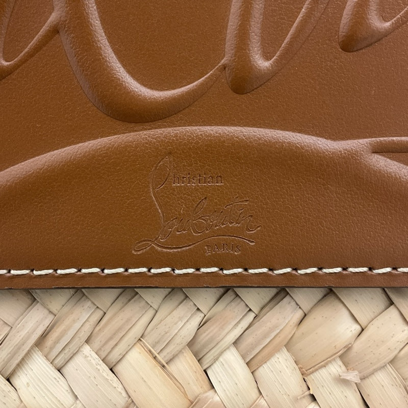 クリスチャン・ルブタン Christian louboutin ルビショア　スモール ブラウン ラフィア・レザー レディース トートバッグ