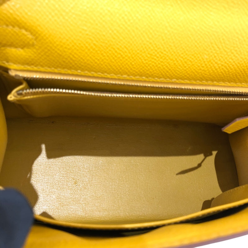 エルメス HERMES ケリー25 外縫い C刻 ジョーヌアンプル/GD金具 エプソン レディース ハンドバッグ