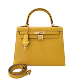 エルメス HERMES ケリー25 外縫い C刻 ジョーヌアンプル/GD金具 エプソン レディース ハンドバッグ