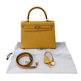 エルメス HERMES ケリー25 外縫い C刻 ジョーヌアンプル/GD金具 エプソン レディース ハンドバッグ