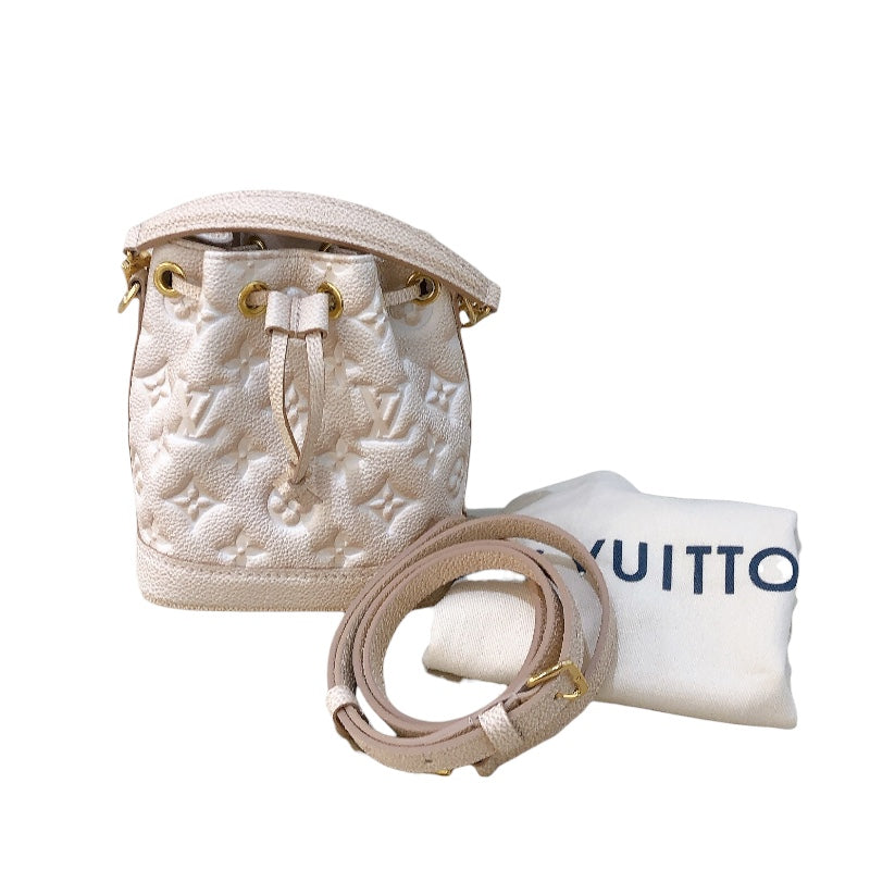 ルイ・ヴィトン LOUIS VUITTON ナノ・ノエ　サマースターダスト M81463 ベージュ モノグラム・アンプラント レディース ショルダーバッグ