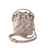 ルイ・ヴィトン LOUIS VUITTON ナノ・ノエ　サマースターダスト M81463 ベージュ モノグラム・アンプラント レディース ショルダーバッグ