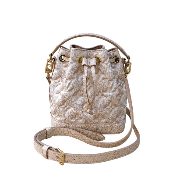 ルイ・ヴィトン LOUIS VUITTON ナノ・ノエ　サマースターダスト M81463 ベージュ モノグラム・アンプラント レディース ショルダーバッグ