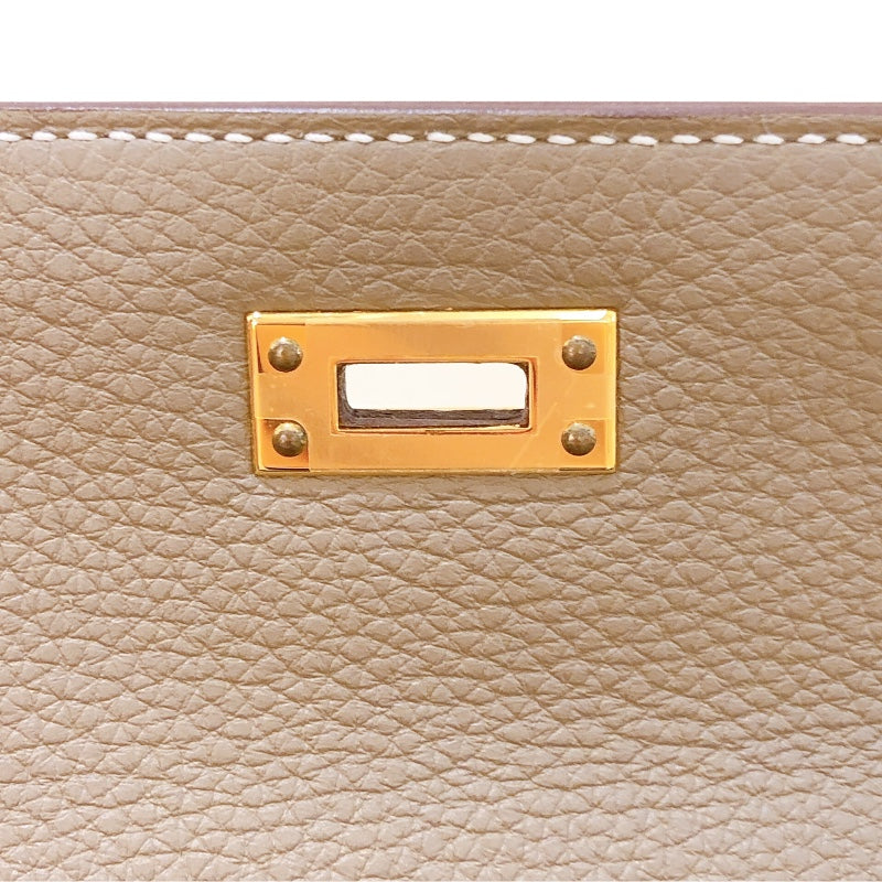 エルメス HERMES ケリー25　内縫い B刻 エトゥープ/GD金具 トゴ レディース ショルダーバッグ