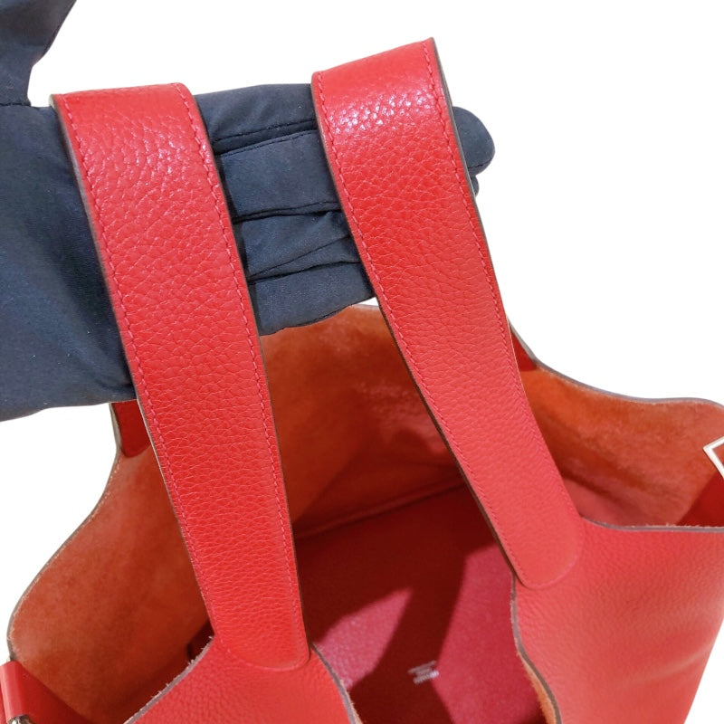エルメス HERMES ピコタンロックGM □P刻 ルージュカザック シルバー金具 トリヨン レディース ハンドバッグ