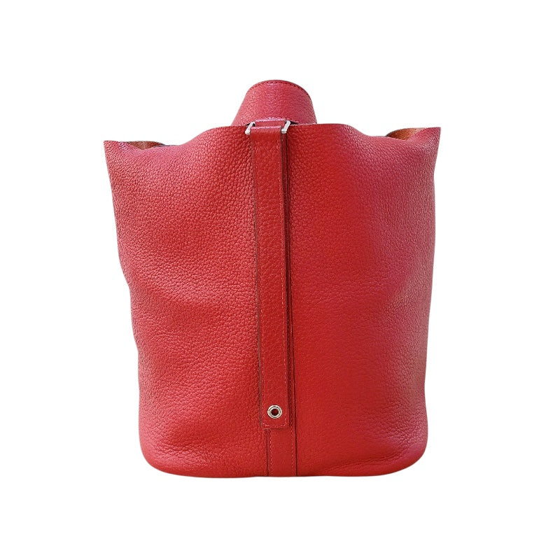 エルメス HERMES ピコタンロックGM □P刻 ルージュカザック シルバー金具 トリヨン レディース ハンドバッグ