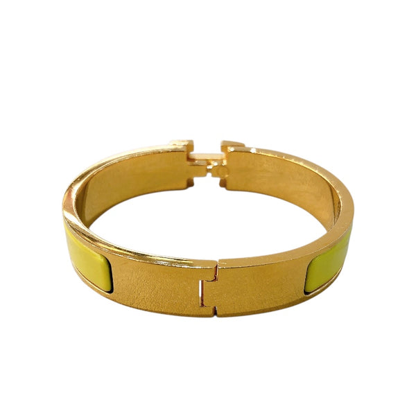 エルメス HERMES クリックH PM ジョーヌテニス　ゴールド金具 メタル レディース ブレスレット