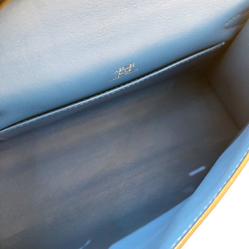 エルメス HERMES ポシェットケリー C刻 ブルーゼリージュ　シルバー金具 スイフト レディース ハンドバッグ