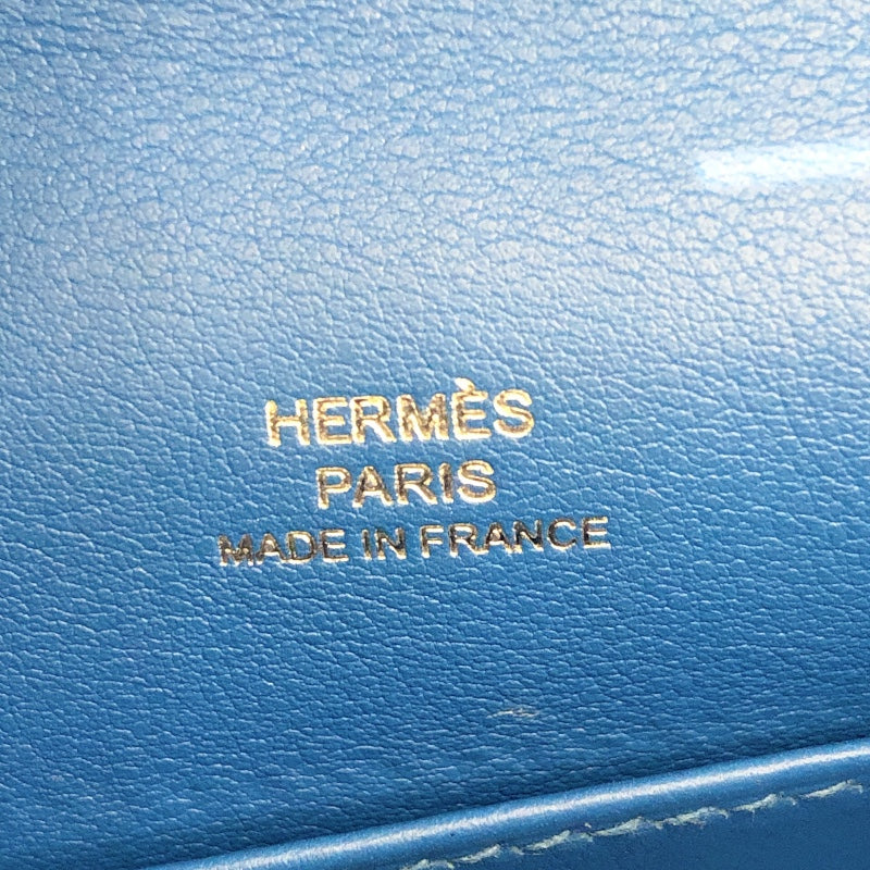 エルメス HERMES ポシェットケリー C刻 ブルーゼリージュ　シルバー金具 スイフト レディース ハンドバッグ