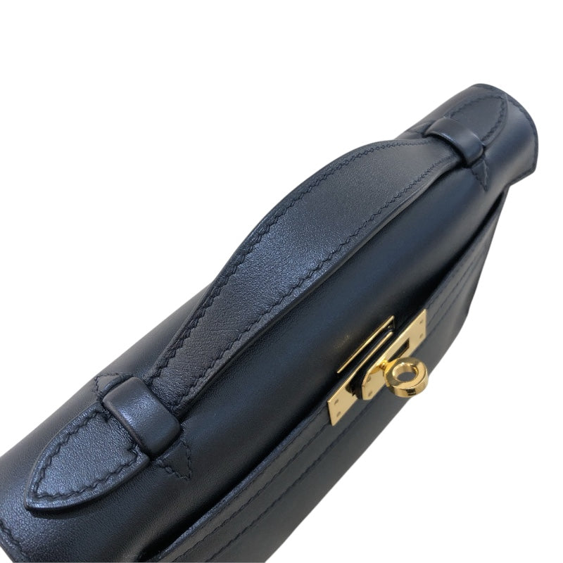 エルメス HERMES ポシェットケリー Z刻 ブラック　ゴールド金具 スイフト レディース ハンドバッグ