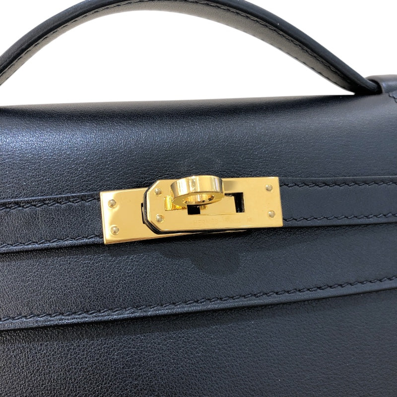 エルメス HERMES ポシェットケリー Z刻 ブラック　ゴールド金具 スイフト レディース ハンドバッグ