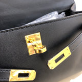 エルメス HERMES ポシェットケリー Z刻 ブラック　ゴールド金具 スイフト レディース ハンドバッグ