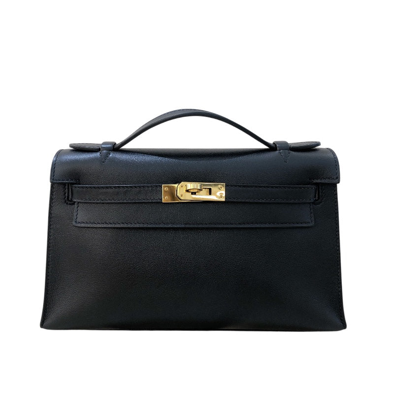 エルメス HERMES ポシェットケリー Z刻 ブラック　ゴールド金具 スイフト レディース ハンドバッグ