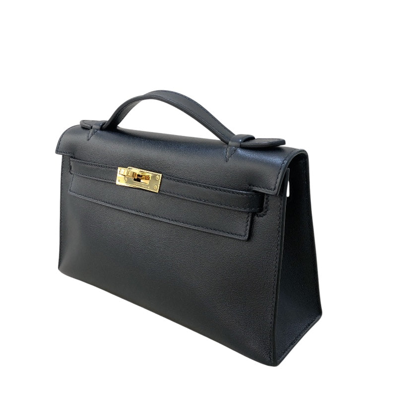 エルメス HERMES ポシェットケリー Z刻 ブラック　ゴールド金具 スイフト レディース ハンドバッグ