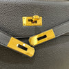 エルメス HERMES ケリー28 内縫い B刻 ブラック　GD金具 トゴ レディース ショルダーバッグ