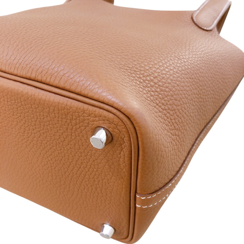 エルメス HERMES ピコタンロックＰＭ B刻 ゴールド　シルバー金具 トリヨン レディース ハンドバッグ