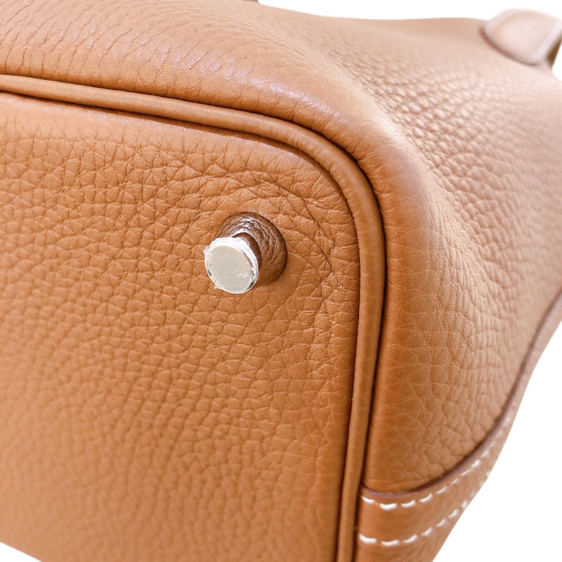 エルメス HERMES ピコタンロックＰＭ B刻 ゴールド　シルバー金具 トリヨン レディース ハンドバッグ