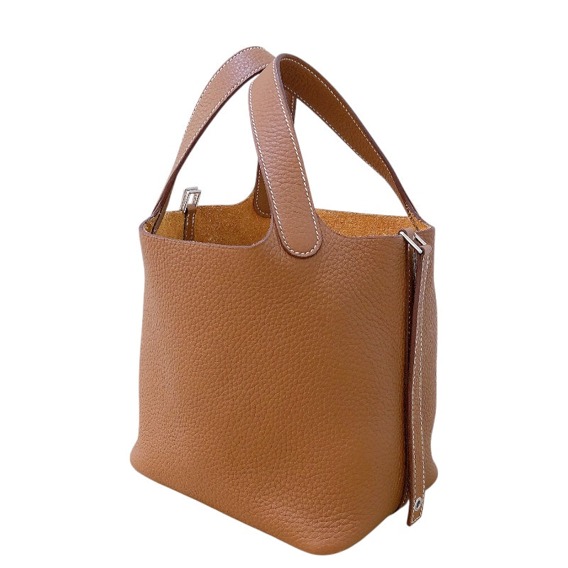 エルメス HERMES ピコタンロックＰＭ B刻 ゴールド　シルバー金具 トリヨン レディース ハンドバッグ