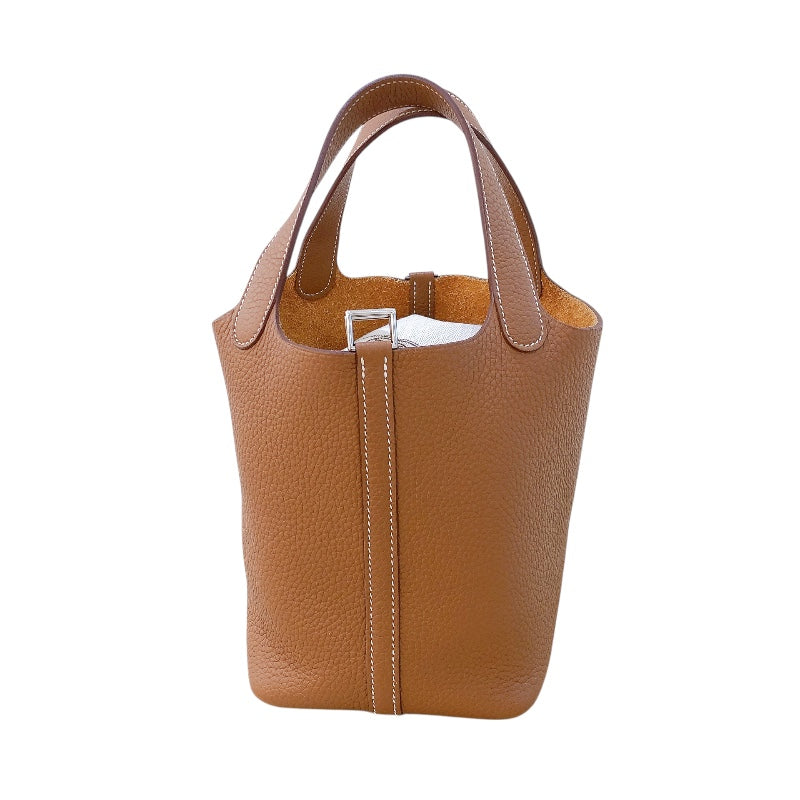 エルメス HERMES ピコタンロックＰＭ B刻 ゴールド　シルバー金具 トリヨン レディース ハンドバッグ