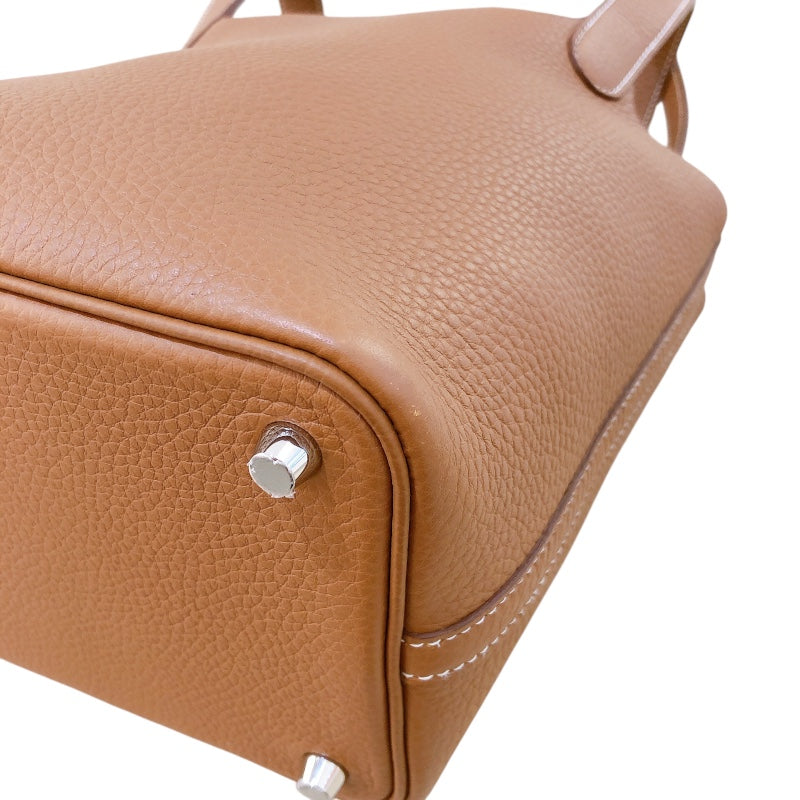エルメス HERMES ピコタンロックＰＭ B刻 ゴールド　シルバー金具 トリヨン レディース ハンドバッグ