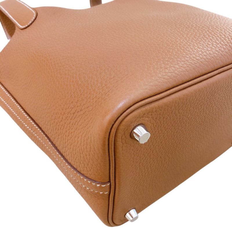 エルメス HERMES ピコタンロックＰＭ B刻 ゴールド　シルバー金具 トリヨン レディース ハンドバッグ