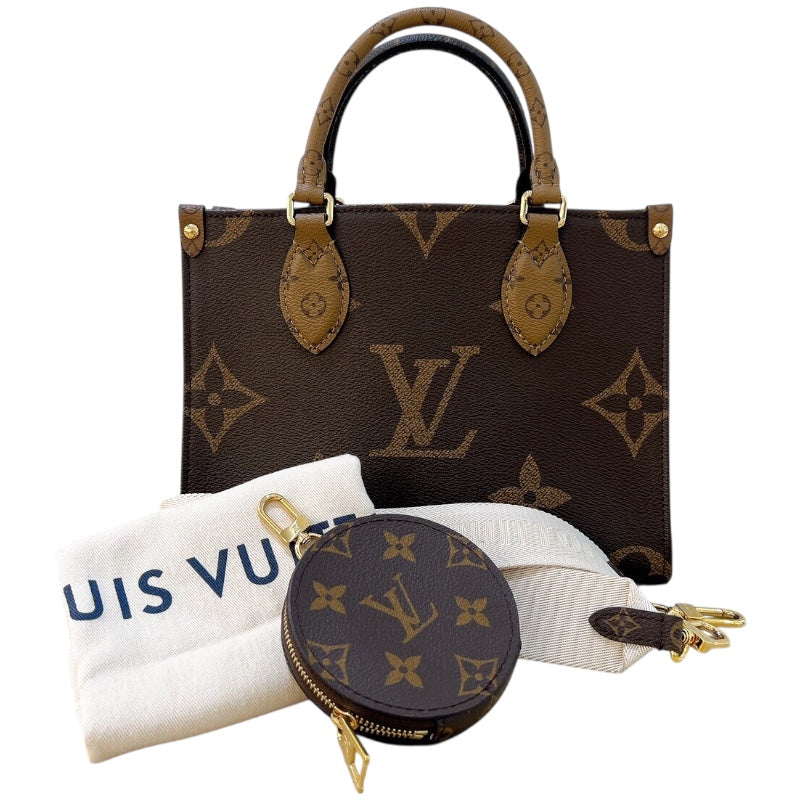 ルイ・ヴィトン LOUIS VUITTON オンザゴーPM M46373 モノグラム/ゴールド金具 バイカラー モノグラム レディース ショルダーバッグ