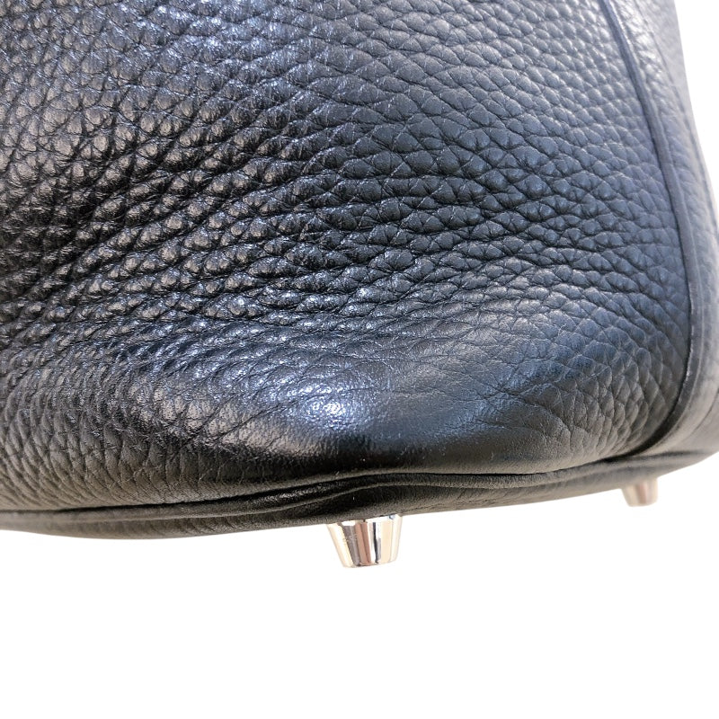 エルメス HERMES ピコタンロックPM X刻 ブラック　シルバー金具 トリヨン レディース ハンドバッグ
