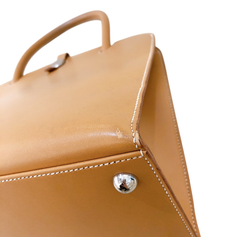 エルメス HERMES ダルヴィMM □C刻（1999年製） ナチュラル　シルバー金具 ヴァッシュ レディース ハンドバッグ