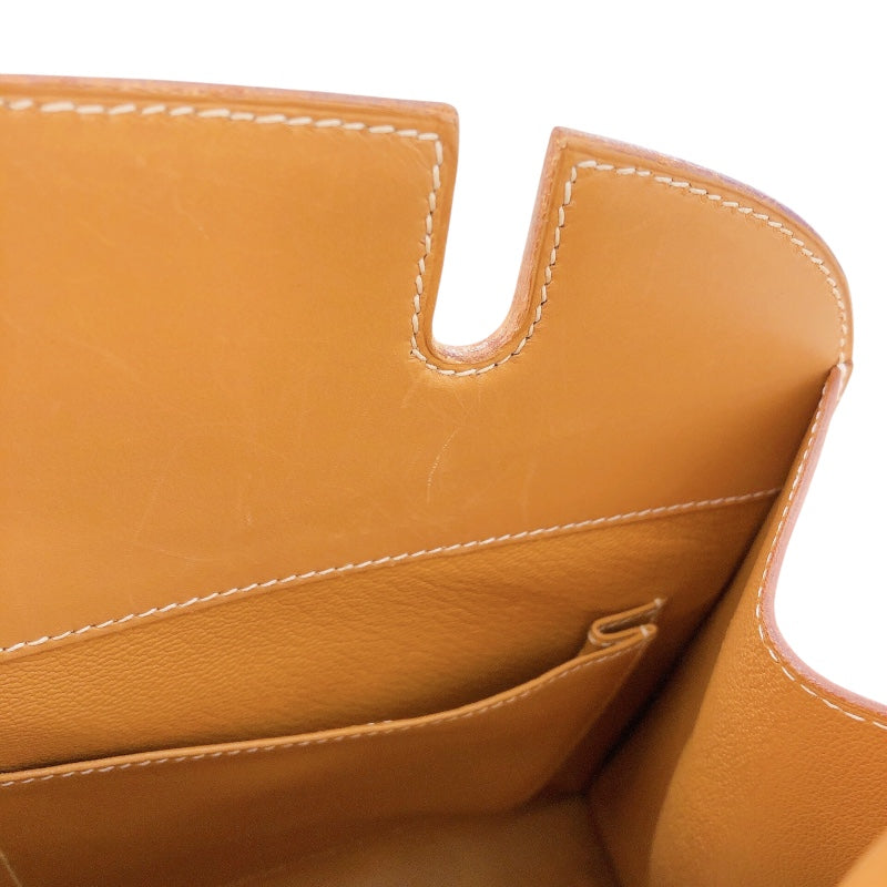 エルメス HERMES ダルヴィMM □C刻（1999年製） ナチュラル　シルバー金具 ヴァッシュ レディース ハンドバッグ