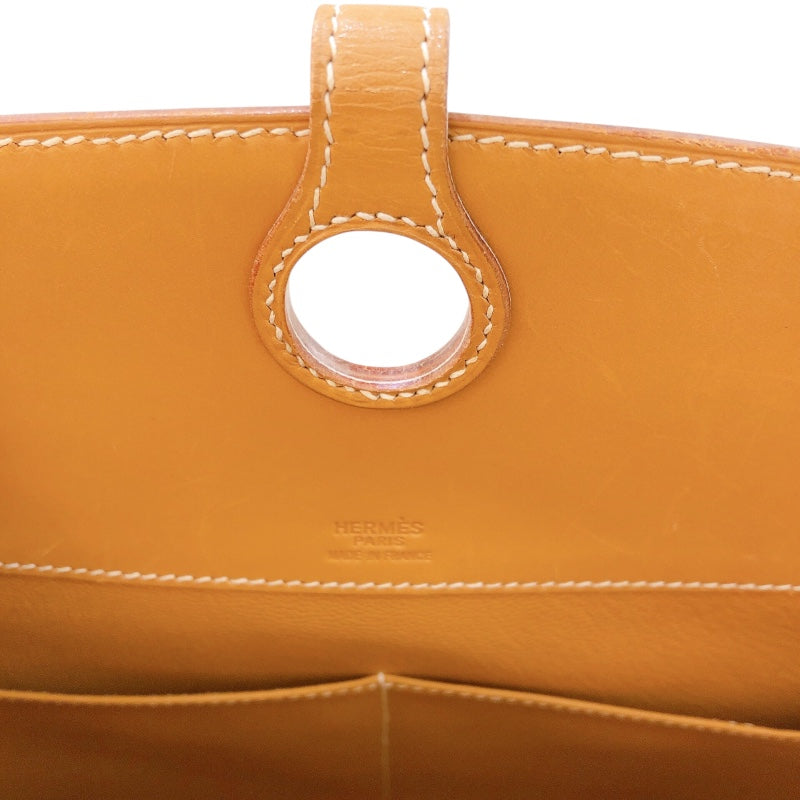 エルメス HERMES ダルヴィMM □C刻（1999年製） ナチュラル　シルバー金具 ヴァッシュ レディース ハンドバッグ