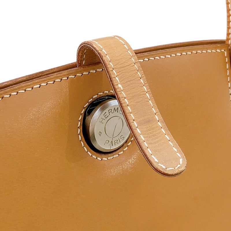エルメス HERMES ダルヴィMM □C刻（1999年製） ナチュラル　シルバー金具 ヴァッシュ レディース ハンドバッグ