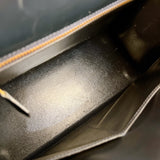エルメス HERMES ケリー28 外縫い ○M刻印 ナチュラル×ブルーインディゴ ゴールド金具 トワル レディース ハンドバッグ