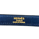 エルメス HERMES ケリー28 外縫い ○M刻印 ナチュラル×ブルーインディゴ ゴールド金具 トワル レディース ハンドバッグ