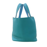 エルメス HERMES ピコタンロックMM エクラ D刻 ヴェールヴェローヌ/ブルーノール シルバー金具 トリヨン/スイフト レディース ハンドバッグ