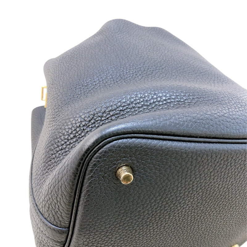 エルメス HERMES ピコタンロックMM C刻 ブラック　ゴールド金具 トリヨン レディース ハンドバッグ