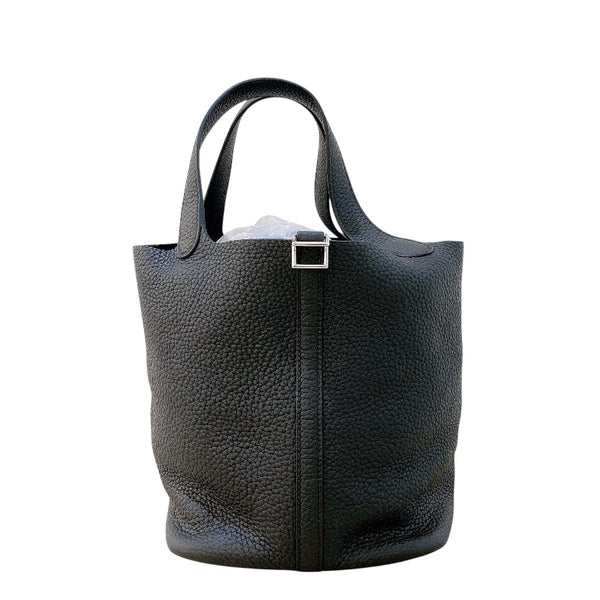 エルメス HERMES ピコタンロックMM A刻 ブラック　シルバー金具 トリヨン レディース ハンドバッグ