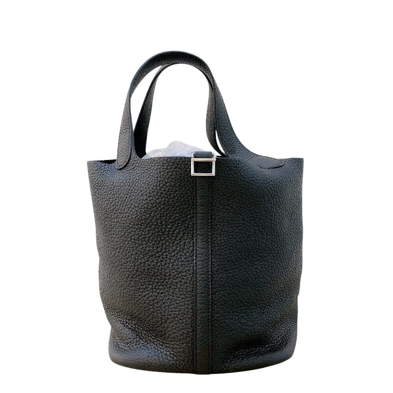 エルメス HERMES ピコタンロックMM A刻 ブラック　シルバー金具 トリヨン レディース ハンドバッグ