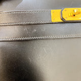 エルメス HERMES ケリー28 外縫い ○U刻印 ブラック ゴールド金具 ボックスカーフ レディース ハンドバッグ