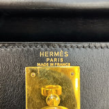 エルメス HERMES ケリー28 外縫い ○U刻印 ブラック ゴールド金具 ボックスカーフ レディース ハンドバッグ