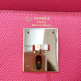 エルメス HERMES ケリー28 外縫い パーソナルオーダー C刻印 ローズエクストリーム×グリムエット ゴールド金具 ヴォーエプソン レディース ショルダーバッグ