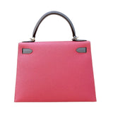 エルメス HERMES ケリー28 外縫い パーソナルオーダー C刻印 ローズエクストリーム×グリムエット ゴールド金具 ヴォーエプソン レディース ショルダーバッグ