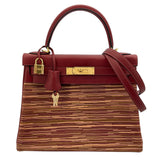 エルメス HERMES ケリー28　内縫い □E刻 ルージュアッシュ　ゴールド金具 ヴィヴラート/シャーモニー レディース ショルダーバッグ